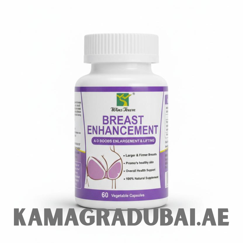 WinsTown Breast Enhancement Capsules bottle – natural herbal supplement for breast lifting, firmness, and enlargement available in Dubai, UAE
