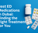 image showing ED medication blister packs and a pill bottle beside the title “Best ED Medications in Dubai: Finding the Right Treatment for You” on a blue background