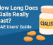 image showing a Cialis bottle and tablets beside the title “How Long Does Cialis Really Last? UAE Users’ Guide” on a clean blue background