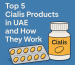 illustration with Cialis bottle and tablets arranged neatly beside the title "Top 5 Cialis Products in UAE and How They Work