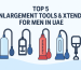 Illustrated feature image showing five enlargement tools and extenders arranged in a row under the title ‘Top 5 Enlargement Tools & Xtender for Men in UAE’ on a light blue background