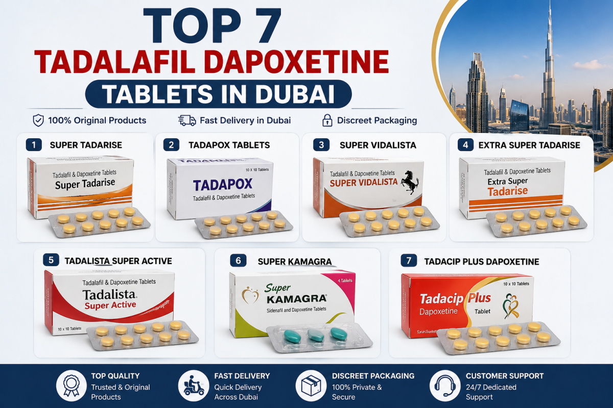 Top 7 Tadalafil Dapoxetine Tablets in Dubai UAE infographic