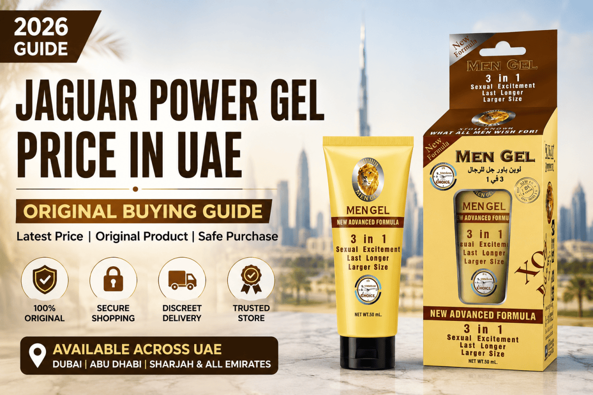 Jaguar Power Gel Price in UAE 2026 feature image showing the original Men Gel product and packaging.