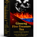 Ginseng Five-Treasure Tea box with ginseng, maca, goji berry and traditional herbal ingredients
