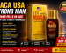Maca USA Strong Man Power Pills in UAE with product box and bottle, featuring men's wellness and stamina support.