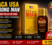 Maca USA Strong Man Power Pills in UAE with product box and bottle, featuring men's wellness and stamina support.