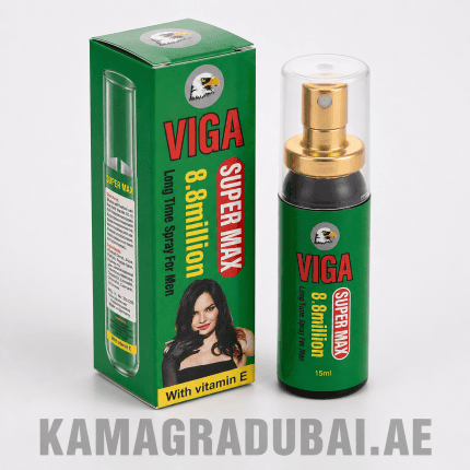 Viga Super Max Long Time Spray 15ml bottle and packaging with Vitamin E