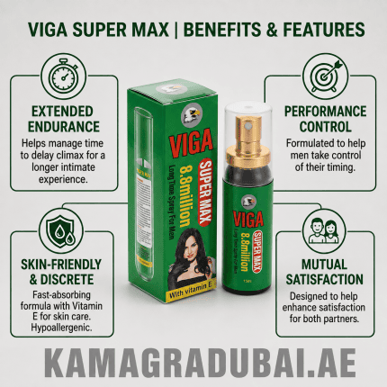 Viga Super Max Long Time Spray 15ml with Vitamin E and product benefits