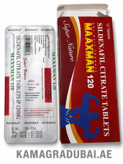Maxxman Sildenafil Citrate 120mg tablets blister pack and Super Nature box