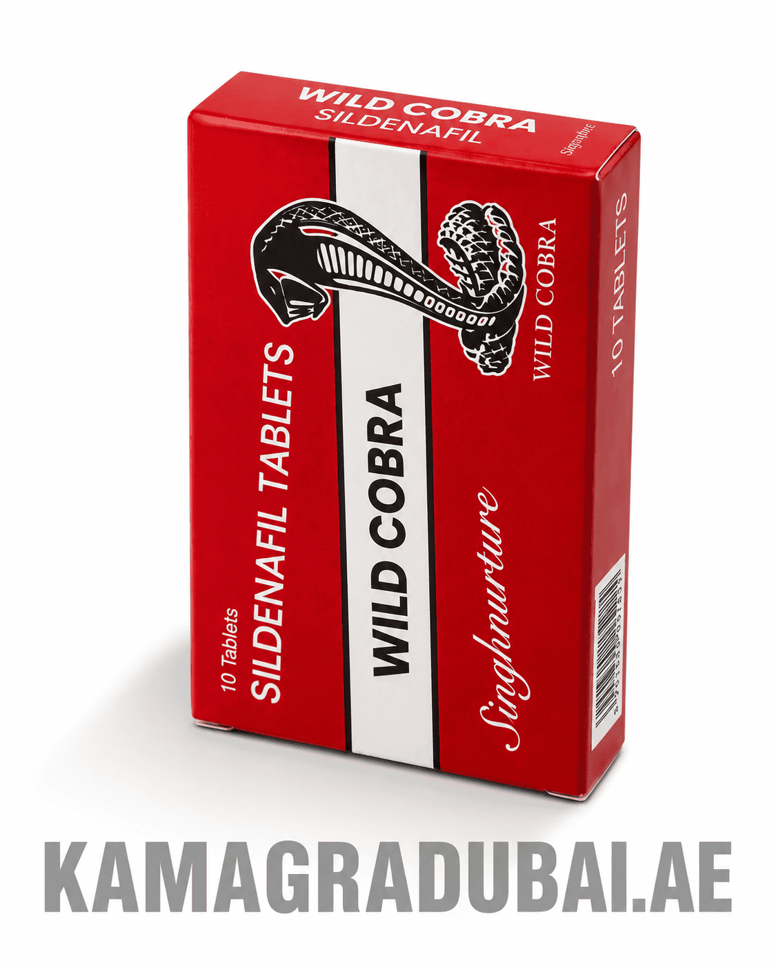 Wild Cobra Sildenafil tablets 10-tablet red and white box with cobra design Wild Cobra Sildenafil tablets 10-tablet red and white box with cobra design